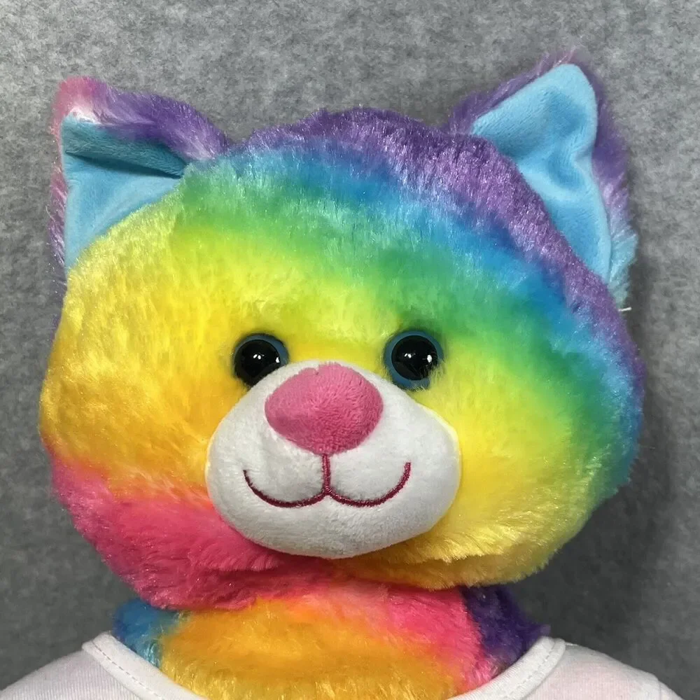 Build A Bear Rainbow Kitty Cat w/Outfit Love Wins Shirt Tutu Plush Swirl Stripes